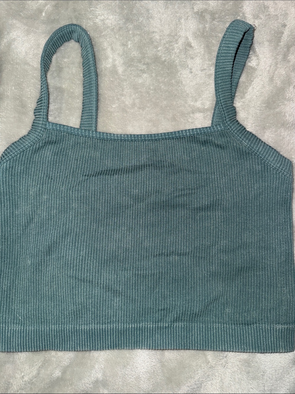 Women’s Ribbed Tank Crop Top - Teal